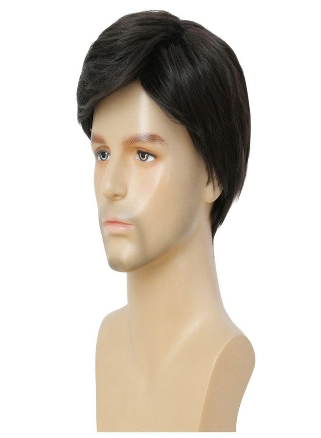 Dai Cloud Short Black Wigs for Men Layered Fluffy Natural Synthetic Hair Male Wig Daily and Halloween Wig - Image 4
